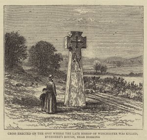 Kruis opgericht op de plek waar de late bisschop van Winchester werd gedood, Evershed