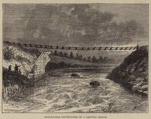 Opmerkelijke vernietiging van een spoorbrug