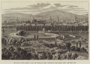 De oorlog in Zuid-Amerika, Lima, de hoofdstad van Peru, veroverd door het Chileense leger door William Henry Pike