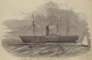 Het Indiase rijk, poststoomboot op de nieuwe Atlantische route door William Henry Prior