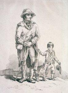 Een boer met een hond en een jongen, Provinciale karakters, 1813 door William Henry Pyne