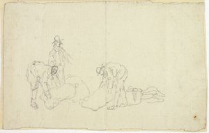 Figuren met marktgoederen door William Henry Pyne