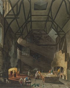 Interieur van de keuken, Trinity College, Cambridge, uit De Geschiedenis van Cambridge, gegraveerd door Joseph Constantine Stadler, uitgegeven door R. Ackermann, 1815