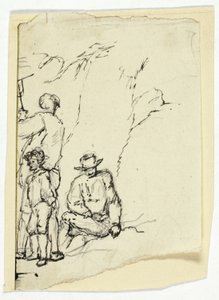 Twee Mannen met Jongen door William Henry Pyne