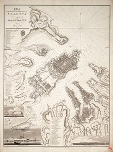 Plan van de havens en fortificaties van Valetta op het eiland Malta, c.1821