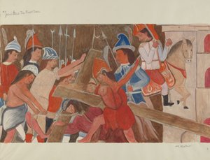 Kruiswegstatie nr. 3: Jezus valt voor de eerste keer, ca. 1936