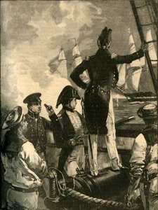 Kapitein William Walpole onderschept de schepen van de Hertog van Saldanha, Liberale Oorlogen, 1829 ca. 1890 door William Heysham Overend