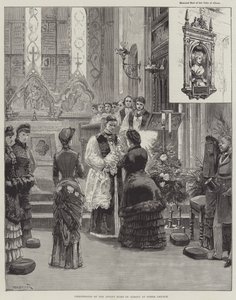 Doop van de Jonge Hertog van Albany in de Kerk van Esher door William Heysham Overend