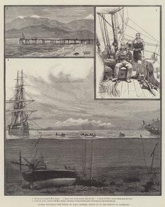 Duikers verkennen het wrak van HMS Doterel, opgeblazen in de Straat van Magellan