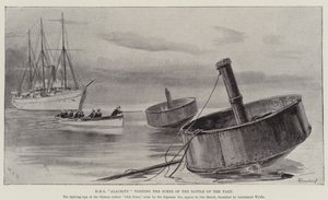 HMS Alacrity bezoekt de Plaats van de Slag bij de Yalu door William Heysham Overend