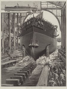 Te water laten van HMS Rodney in Chatham