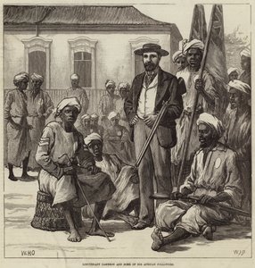 Luitenant Cameron en enkele van zijn Afrikaanse volgelingen