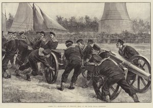Limber Up! Bluejackets bij Field-Gun Drill op de Royal Naval Exhibition