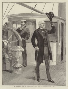 Mr. Gladstone aan boord van het jacht Alberta van Hare Majesteit, op weg naar Osborne, 15 augustus 1892
