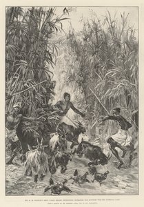 De Emin Pasha Relief Expedition van Mr H M Stanley, op zoek naar voorraden voor het Yambuya-kamp