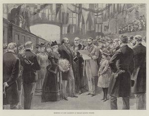 Ontvangst van Lord Salisbury op het Belfast treinstation