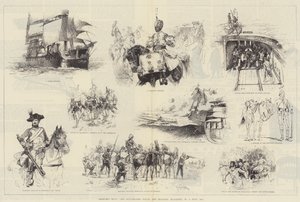 Schetsen uit The Illustrated Naval and Military Magazine, No 1, juli 1884 door William Heysham Overend