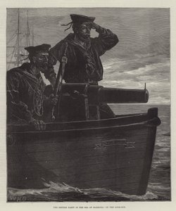De Britse vloot in de Zee van Marmara, op de uitkijk