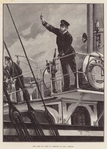 De hertog van York in bevel van HMS Thrush door William Heysham Overend