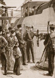 De Franse vloot bij Cronstadt: bezoek van de Tsaar, 1891, illustratie uit 