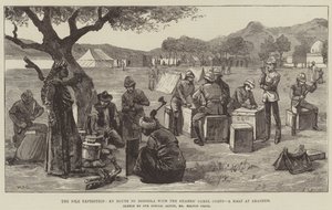 De Nijl Expeditie, Op Weg naar Dongola met het Kameelkorps van de Garde, een Stop bij Akasheh door William Heysham Overend
