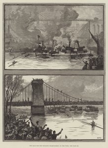 De race voor het scullkampioenschap, op de Tyne door William Heysham Overend