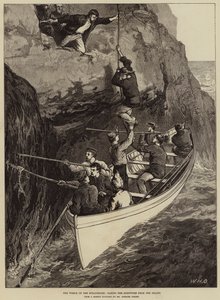 Het wrak van de Strathmore, het redden van de overlevenden van het eiland