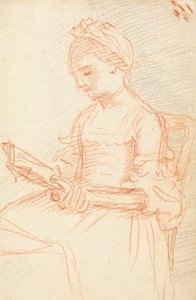 Zittende dame met boek door William Hoare