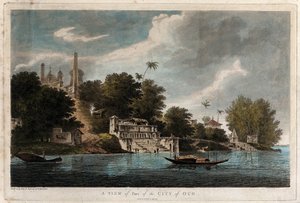 Zicht op een deel van de stad Oud door William Hodges