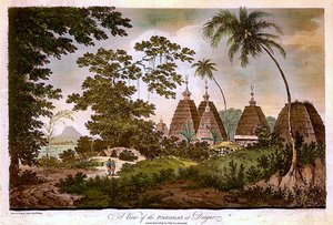 Uitzicht op de pagodes in Deogar door William Hodges