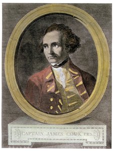 Portret van Kapitein James Cook (1728-79), uit het frontispice van 