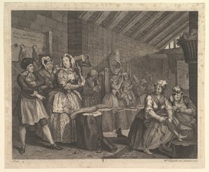 Een hoerenloopbaan, plaat 4, april 1732