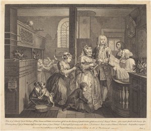 Een losbandig leven: pl.5 door William Hogarth