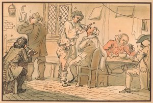 Ontbijtscène uit De Vijf Dagen Peregrinatie, 1732 door William Hogarth