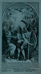 Burlesque op Kents Altaarstuk in St Clement Danes, ca. 1725 door William Hogarth