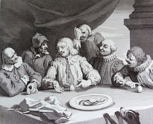 Columbus breekt het ei door William Hogarth