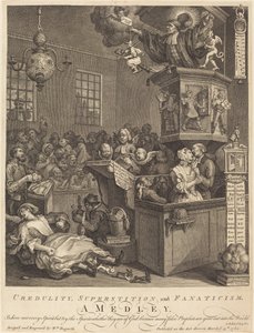 Goedgelovigheid, Bijgeloof en Fanatisme door William Hogarth