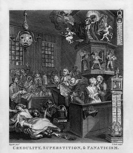 Goedgelovigheid, Bijgeloof en Fanatisme door William Hogarth