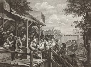 De parlementsverkiezingen. Blad 3: De stemming. 1758
