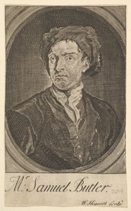 Frontispice portret zeventien kleine illustraties voor Samuel Butlers Hudibras, april 1726