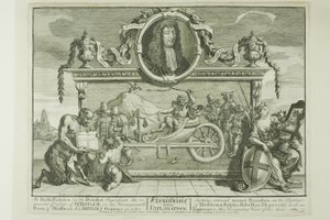 Frontispice, plaat één uit Hudibras door William Hogarth