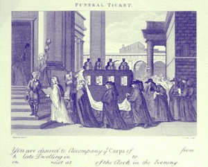 Begrafenisticket door William Hogarth