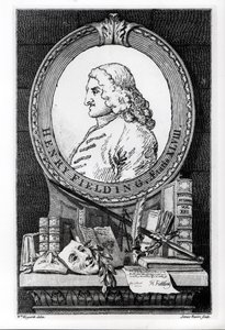 Henry Fielding (1707-54) op de leeftijd van achtenveertig, gegraveerd door James Basire door William Hogarth