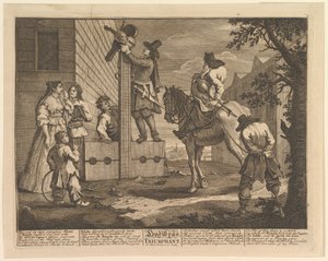 Hudibras Triomfantelijk Twaalf Grote Illustraties voor Samuel Butlers Hudibras, Blad 4 door William Hogarth