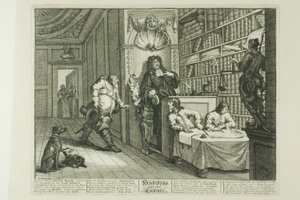 Hudibras en de advocaat, plaat twaalf uit Hudibras door William Hogarth