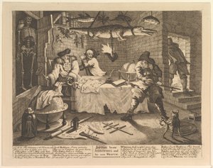 Hudibras verslaat Sidrophel en zijn man Whacum door William Hogarth