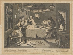 Hudibras slaat Sidrophel en zijn man Whacum door William Hogarth