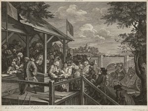 Humors van een Verkiezing (Set van Vier) door William Hogarth