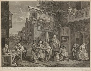 Humors van een verkiezing (set van vier) door William Hogarth