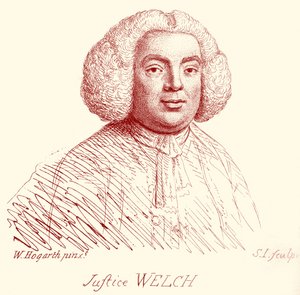 Justice Welch - portret door William Hogarth door William Hogarth